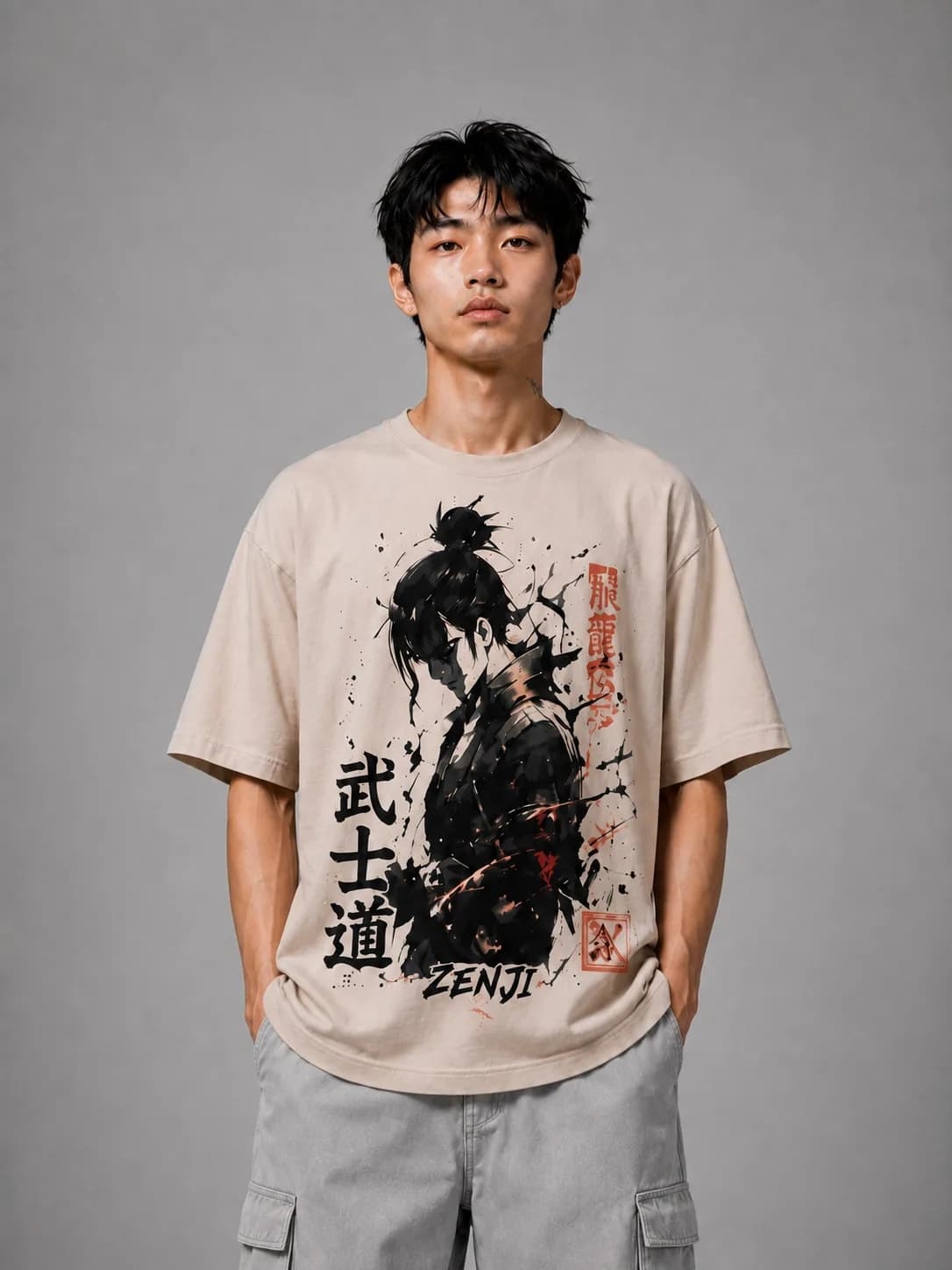 ZENJI BUSHIDO TEE anime streetwear, front