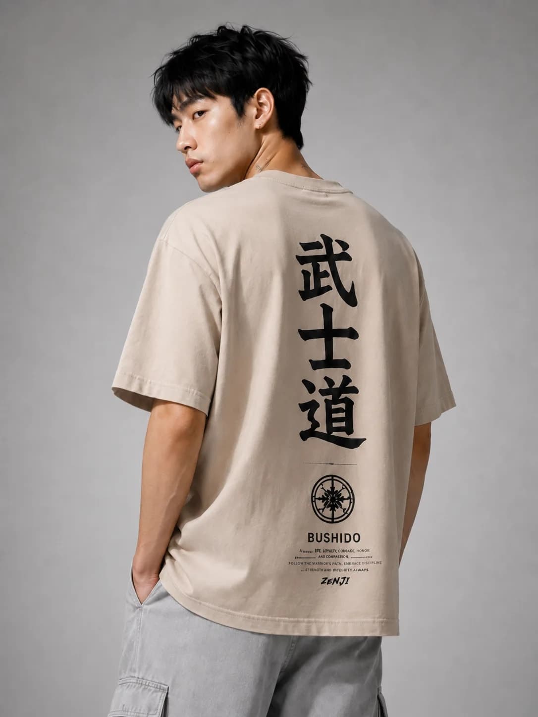 ZENJI BUSHIDO TEE anime streetwear, back
