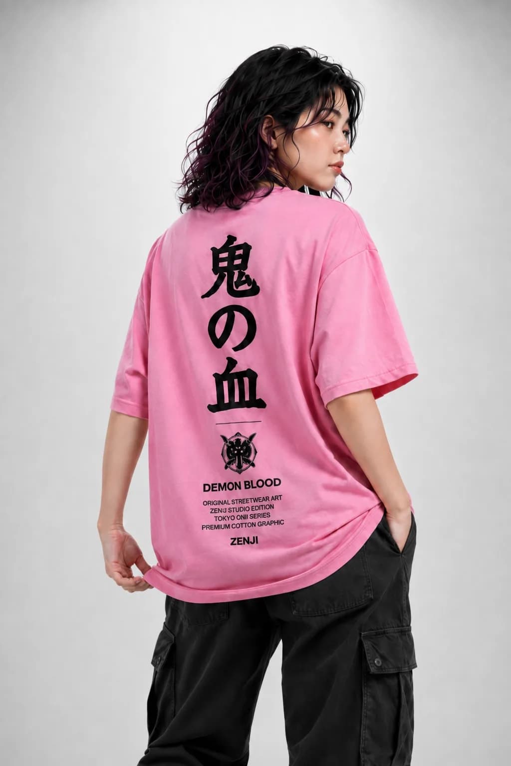 ZENJI DEMON BLOOD TEE anime streetwear, back