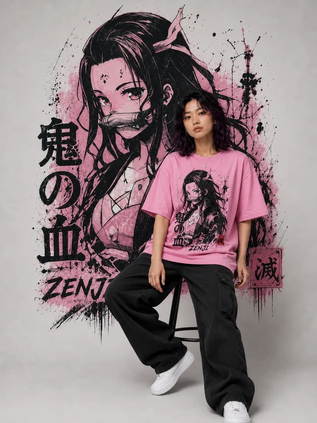 ZENJI DEMON BLOOD TEE anime streetwear graphic