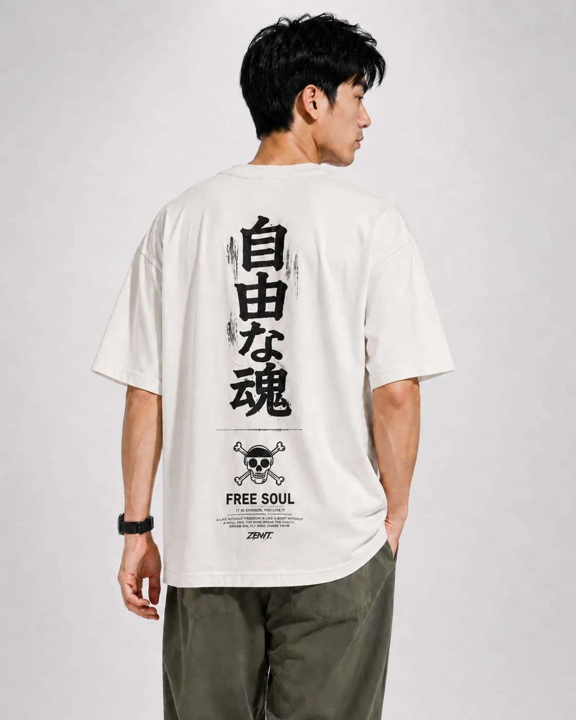 ZENJI FREE SOUL TEE anime streetwear, back