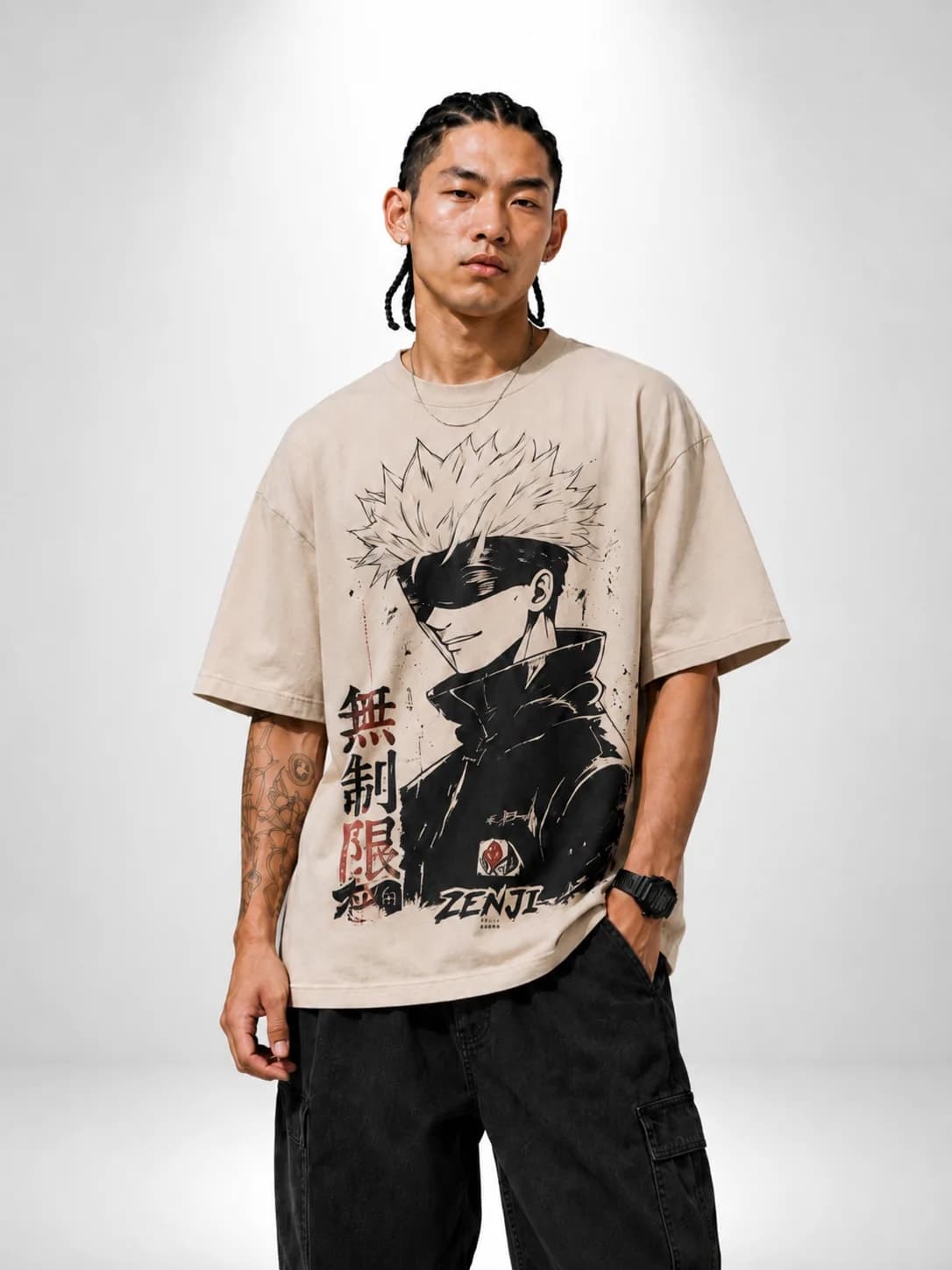 ZENJI LIMITLESS TEE anime streetwear, front