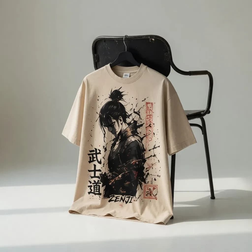 ZENJI BUSHIDO TEE anime streetwear, front