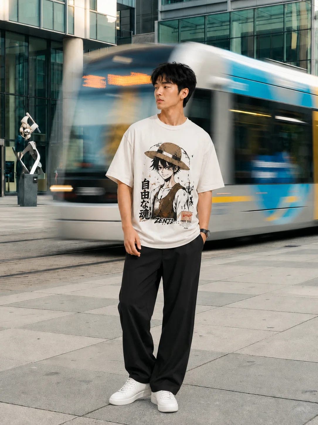 ZENJI FREE SOUL TEE anime streetwear, view 4