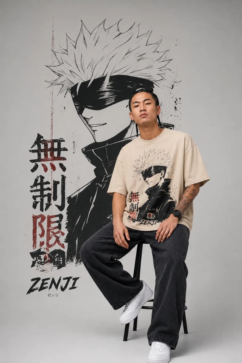 ZENJI LIMITLESS TEE anime streetwear, view 4