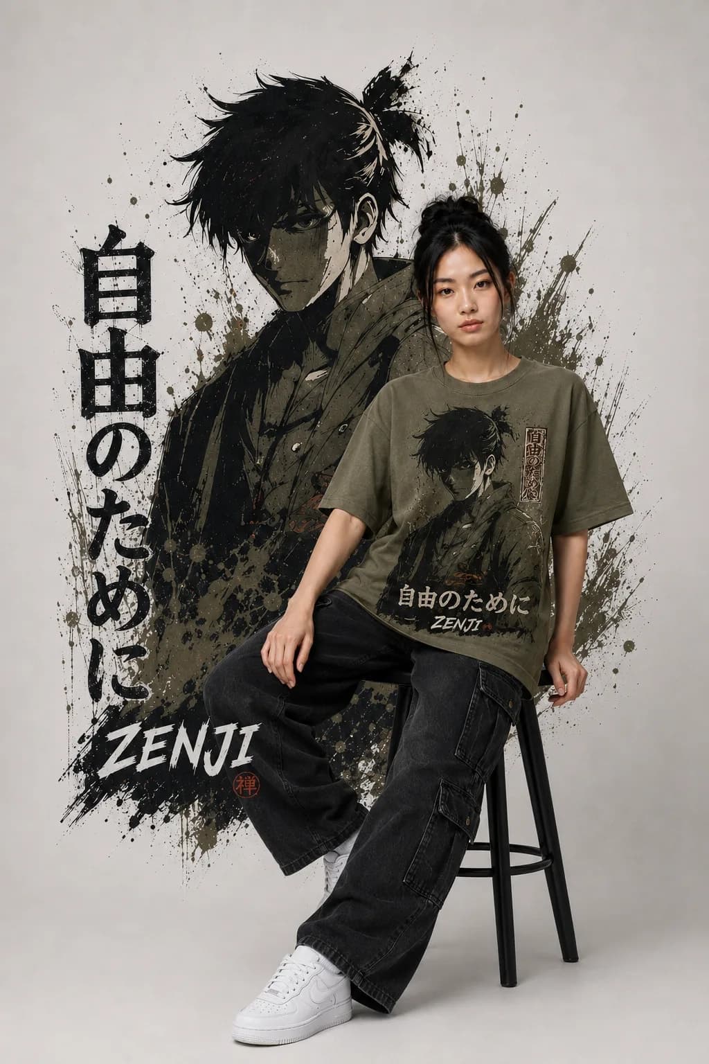 ZENJI PARADISE SPIRIT TEE anime streetwear, view 4