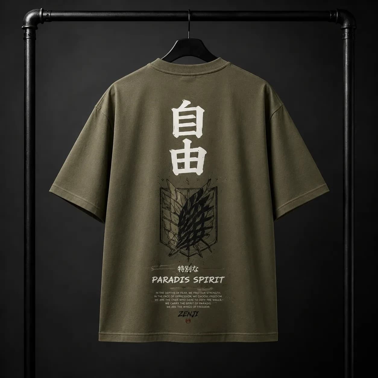ZENJI PARADISE SPIRIT TEE anime streetwear, back