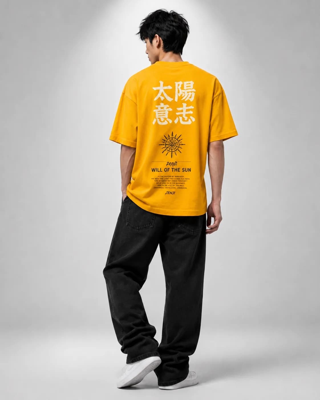 ZENJI WILL OF THE SUN TEE anime streetwear, back