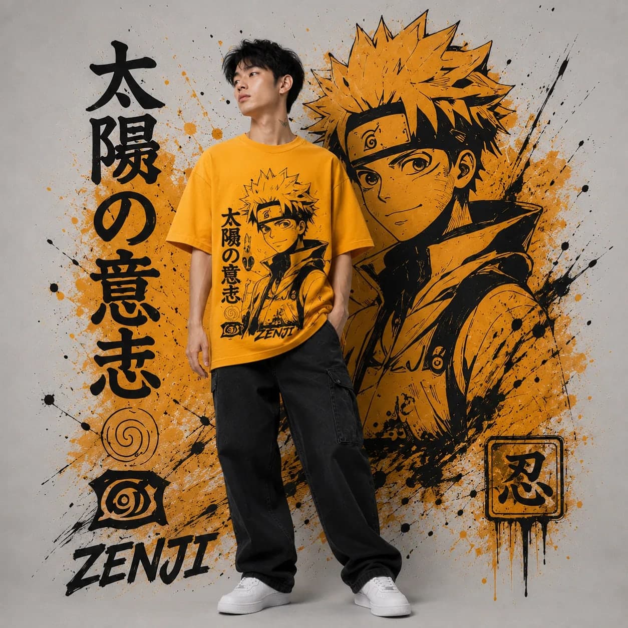 ZENJI WILL OF THE SUN TEE anime streetwear, view 4