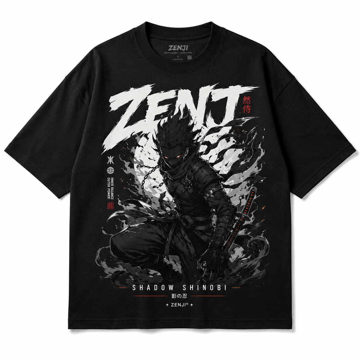 ZENJI Hollow Mask Tee bone tee anime streetwear design